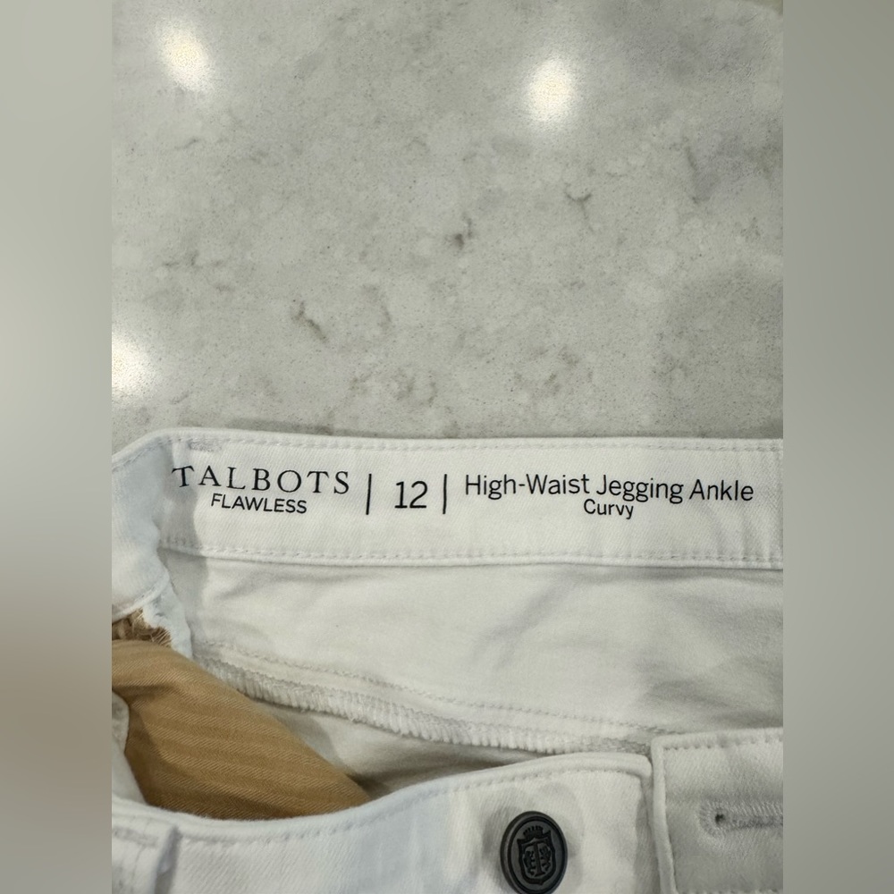 Talbots High Waist Jegging Ankle Curvy Fit Size 12 White - Picture 7 of 8